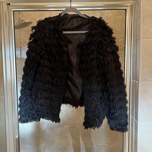 Black shag fur jacket